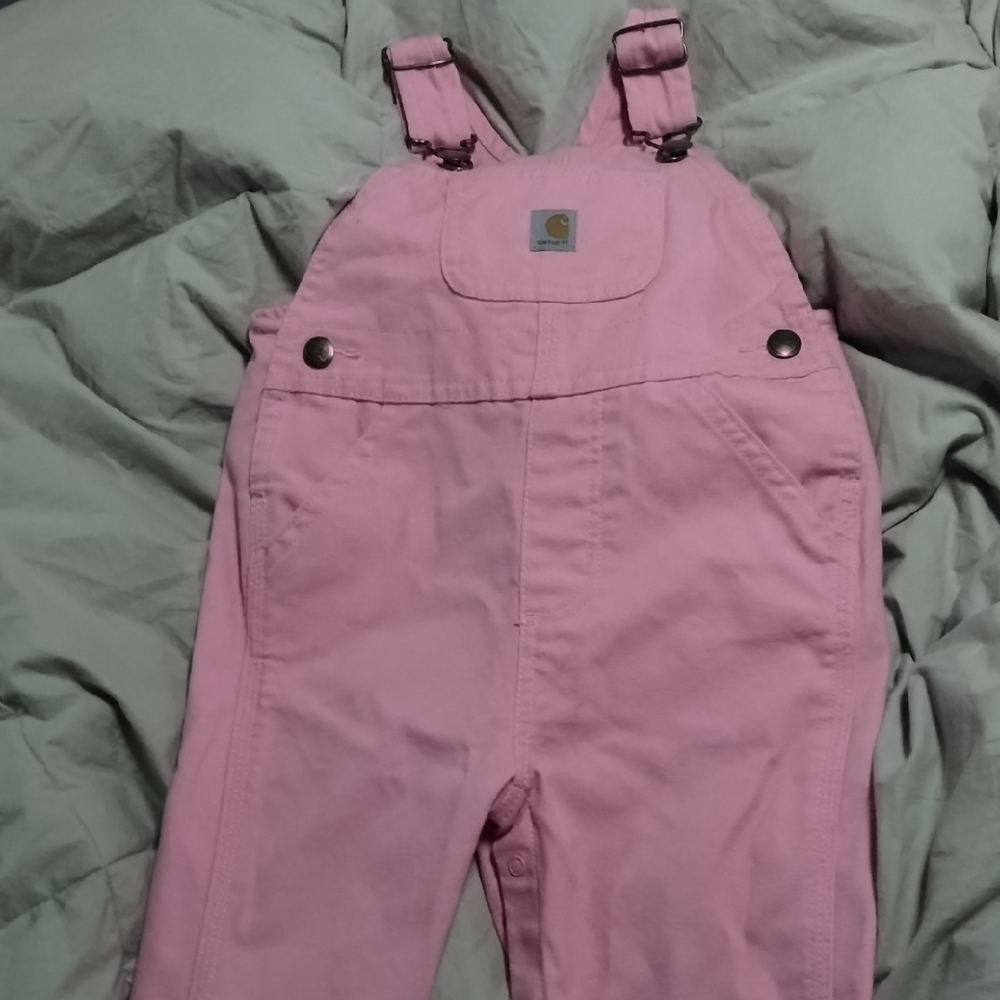 Carhartt Pink Overalls with Logo Patch